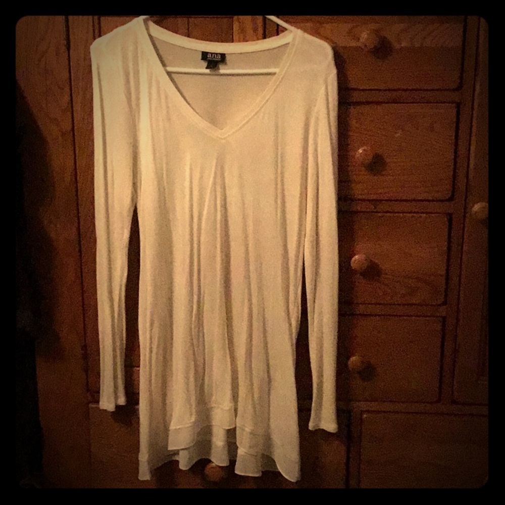 Ana Cream Tunic with shear trim